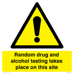Random drug and alcohol testing takes place on this site